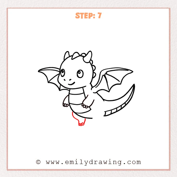 how to draw a flying dragon - Step 7